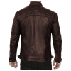 Dark Brown Faux Leather Jacket Back