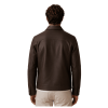Dark-Brown-Leather-Bomber-Jacket-Back Dark Brown Leather Bomber Jacket Back