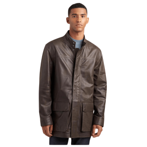 Dark-Brown-Leather-Jacket-Long Dark Brown Leather Jacket Long