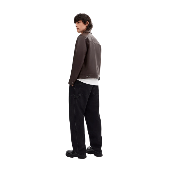 Dark Brown Leather Jacket Mens Back