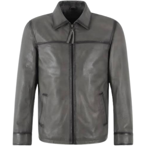 Dark Gray Leather Jacket