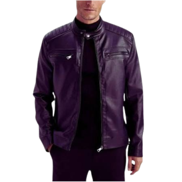 Dark Purple Leather Jacket