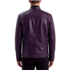 Dark Purple Leather Jacket Back