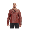 Dark Red Brown Leather Jacket
