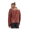 Dark Red Brown Leather Jacket Back