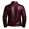 Dark Red Leather Jacket Back