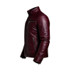 Dark Red Leather Jacket Side