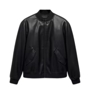 Faux Leather Bomber Jacket