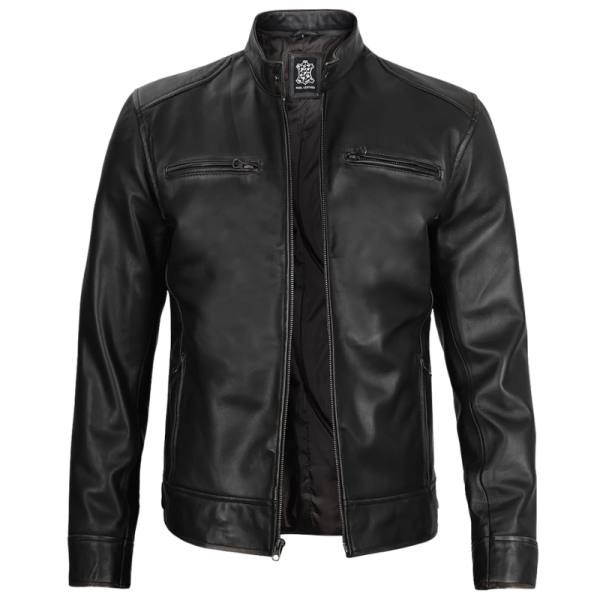 Fitted Black Leather Jacket