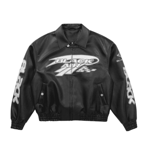 Graphic Leather Jacket Mens