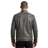 Gray Faux Leather Jacket Back