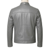 Gray Leather Jacket Back