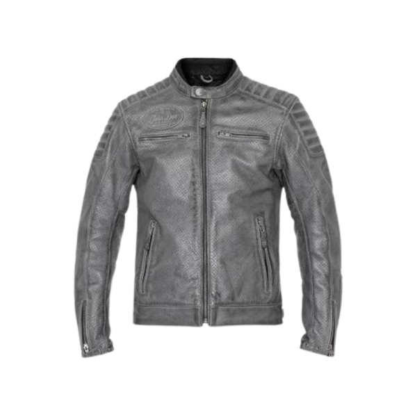 Gray Leather Jacket Mens