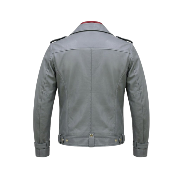 Gray-Mens-Leather-Jacket-Back Gray Mens Leather Jacket Back