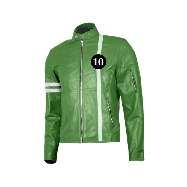 Green Leather Moto Jacket