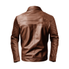 Leather Biker Jacket Brown Mens Back