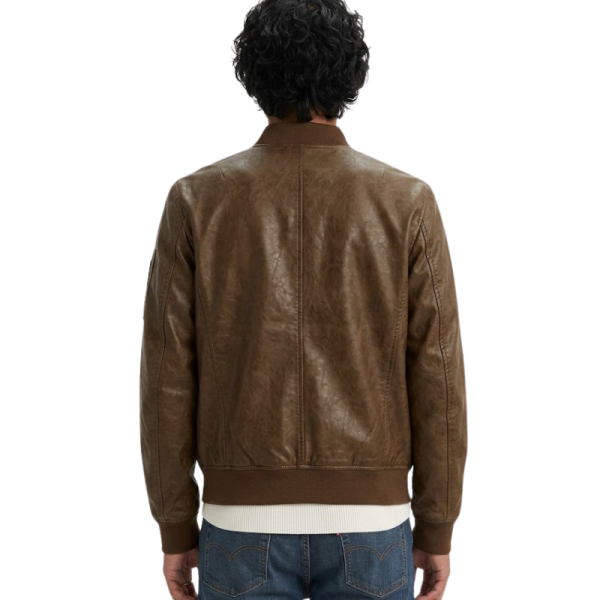 Leather Bomber Jacket Back