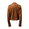 Leather Bomber Jacket Brown Back