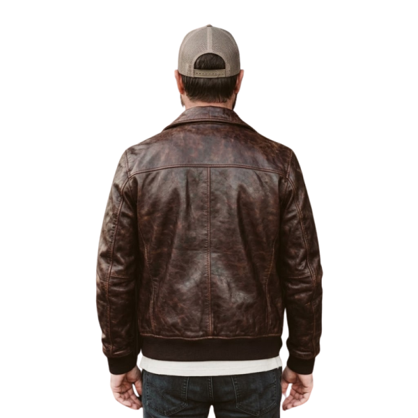 Leather Bomber Jackets For Men Back