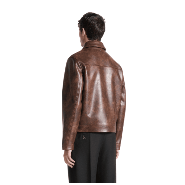Leather-Dark-Brown-Jacket-Back Leather Dark Brown Jacket Back