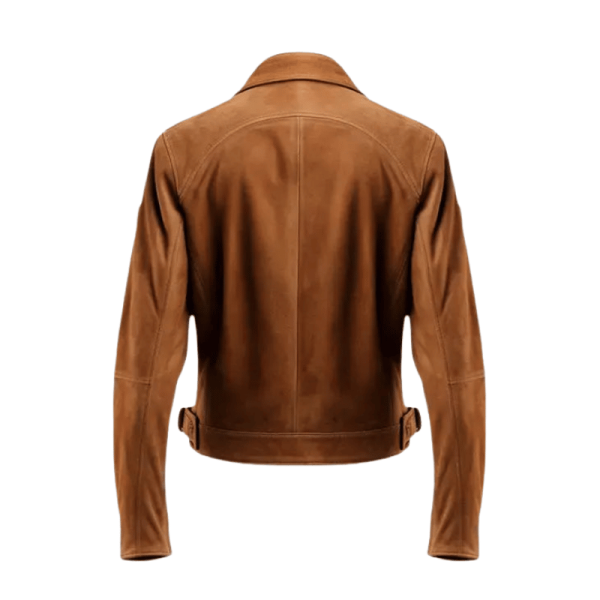 Leather Jacket Biker Brown Back
