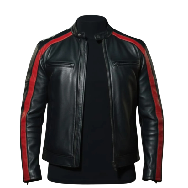 Leather Jacket Black and Red