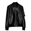 Leather Jacket Bomber Black