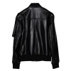 Leather Jacket Bomber Black Back