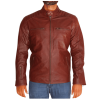 Leather Jacket Print Brown Back