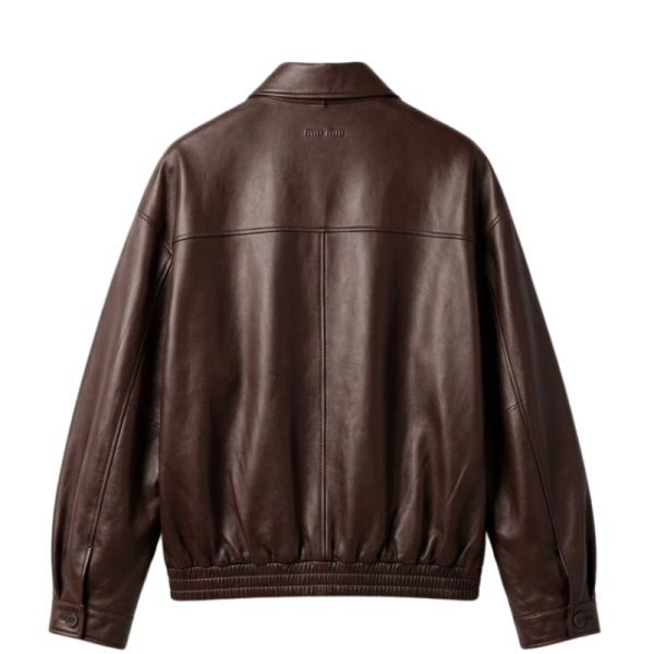 Leather Jacket Vintage Brown Back