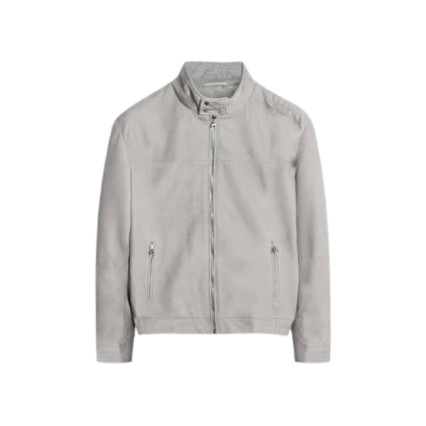 Light Gray Leather Jacket
