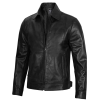 Long Black Leather Jacket Side