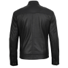 Mens Black Leather Jacket Back