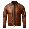 Mens Brown Leather Flight Jacket