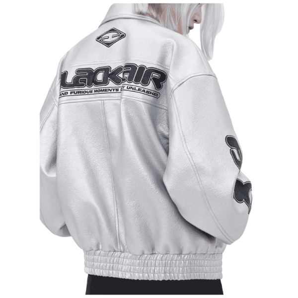 Men's Graphic Leather Jacket Back