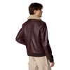 Men's Leather Bomber Jacket Back