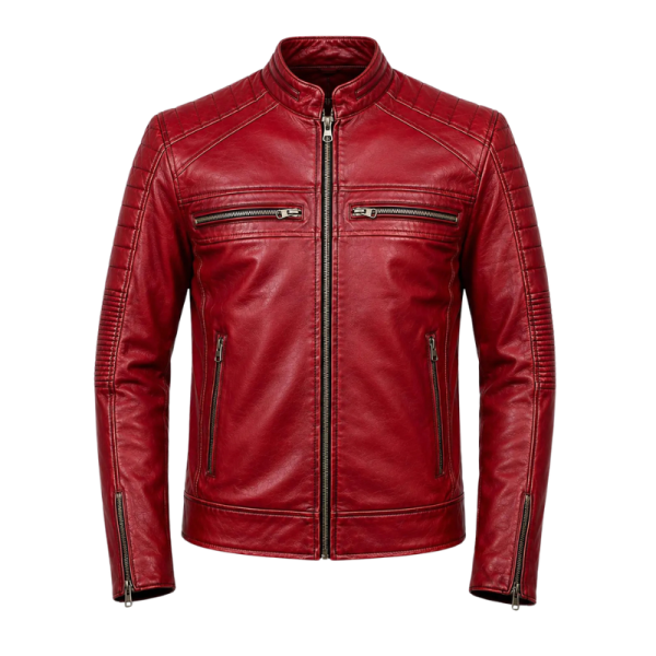Men's Red Leather Jacket