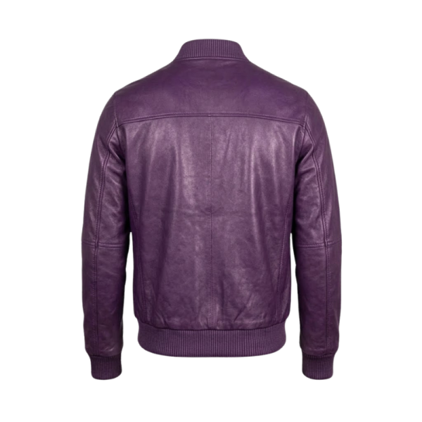 Mens-Purple-Leather-Jacket-Back Men's Purple Leather Jacket Back