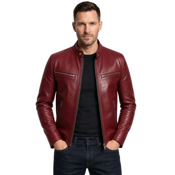 Men's Red Jacket Leather Model