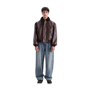 Mens Washed Leather Jacket