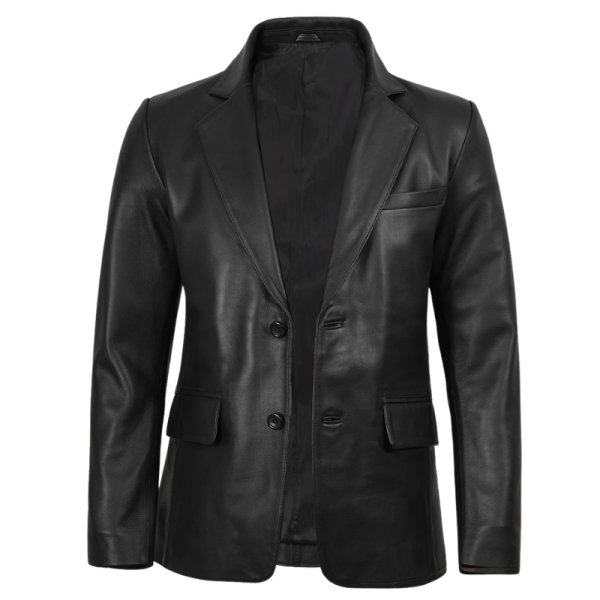 Oversized Black Leather Jacket