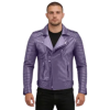 Purple Leather Biker Jacket