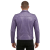 Purple Leather Biker Jacket Back