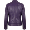 Purple Leather Moto Jacket Back