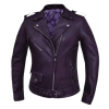 Purple Leather Motorcycle Jacket