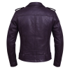 Purple Leather Motorcycle Jacket Back