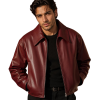 Red-Leather-Bomber-Jacket Red Leather Bomber Jacket
