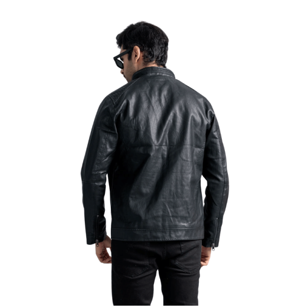 The Washed Leather Motorcycle Jacket Back