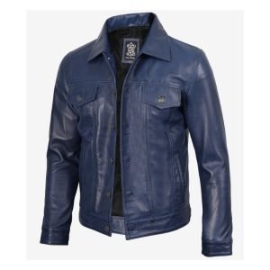 Leather Jacket Navy Blue Leather Jacket Navy Blue