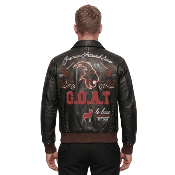 Leather Jacket With Embroidery Leather Jacket With Embroidery